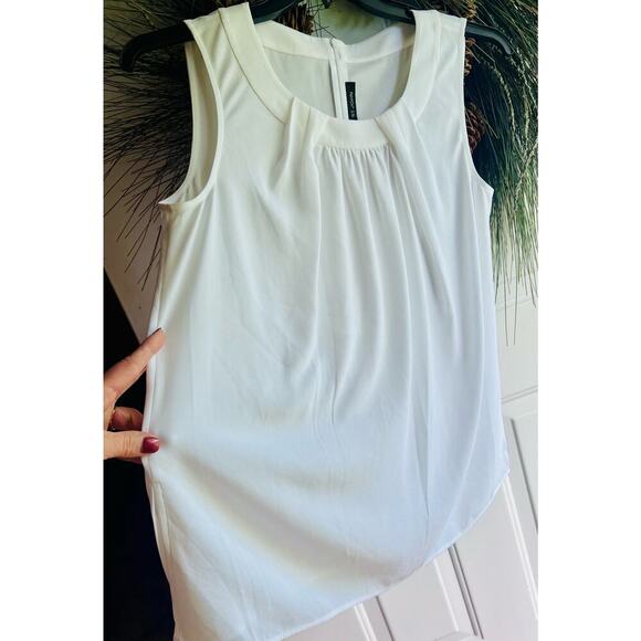 ST JOHN Sleeveless Blouse/Tank Top/Shell in Bianco White color Size Medium - Picture 11 of 17